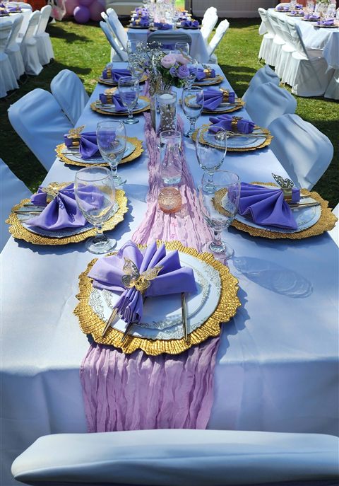 Special event decor with coordinated color palette
