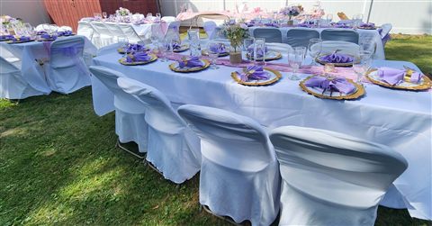 Wide event setup with designed focal decor