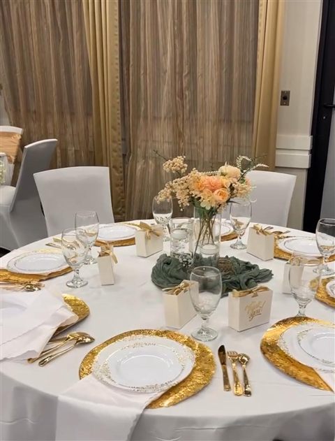 Floral detail arranged for an event display